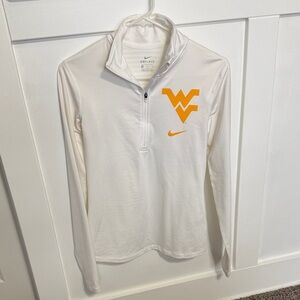 Nike White Quarter-Zip with Orange Accents